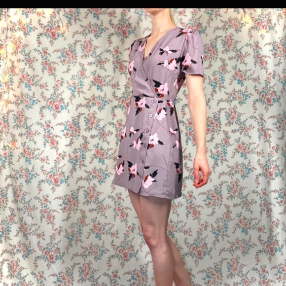 🐦- Leith sz S Dusky Light Purple Quail Cherry Blossom Dress - Picture 8 of 9